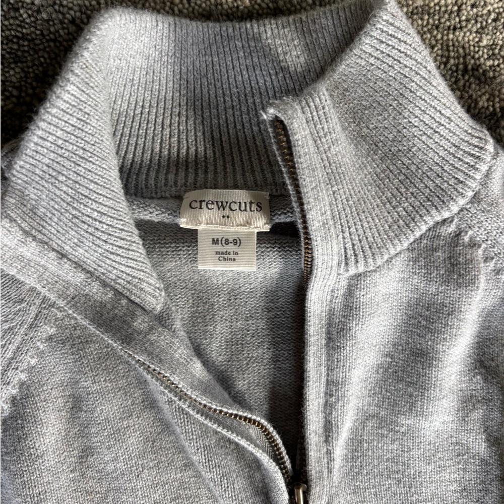 Crewcuts Heather Gray Zip-Up Cardigan